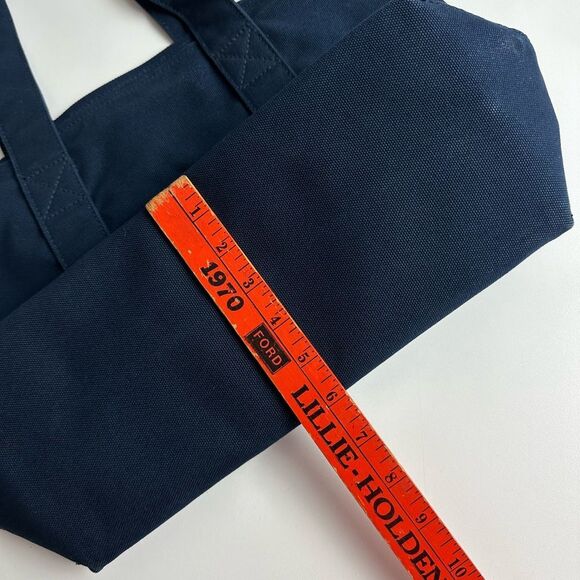 Polo Ralph Lauren Canvas Tote Bag Navy With Pink Fuchsia Pony Embroidered RARE - Picture 7 of 14